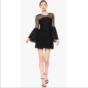 BCBGeneration Black Bell Sleeve Eyelet Lace Dress, Women’s Size 10